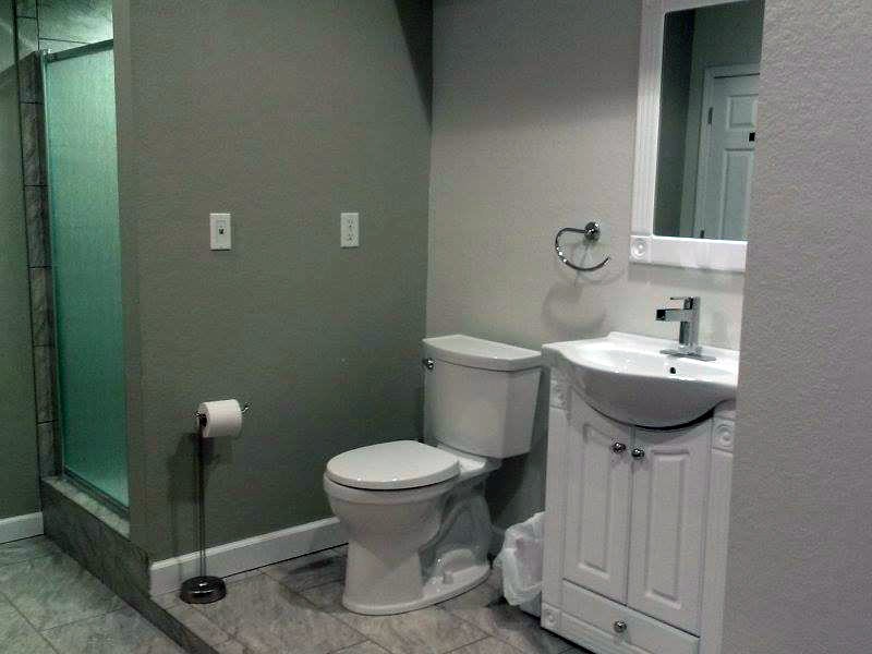 One of the bathrooms